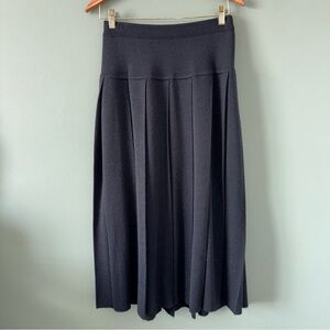 Vintage Rodier Pleated Midi Skirt Womens Medium Wool Blend Knit Pull On Modest